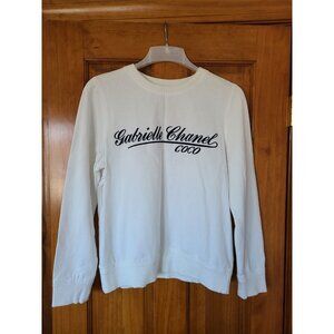 NWT Gabrielle Chanel Coco Sweatshirt Crewneck White Size 42